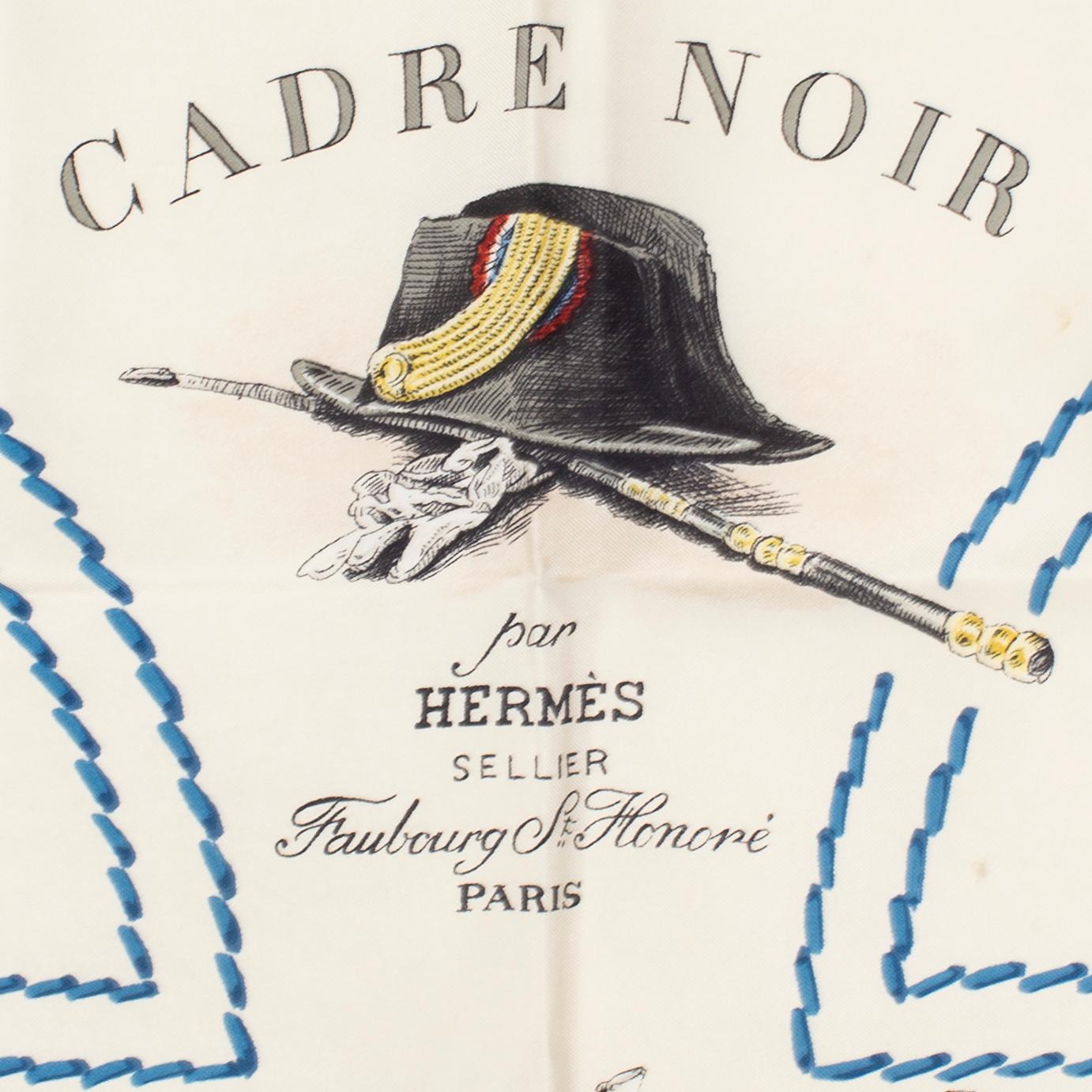HERMÈS, scarf, "Cadre Noir," Margot Colonel G & H. Grygkar. Original issue, 1960.