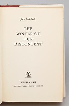 BOK, "The winter of our discontent" av John Steinbeck, första engelska upplagan, Heinemann 1961.