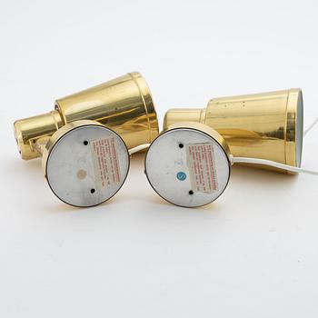 Vägglampor, ett par, Bröderna Johansson Autometall, Skellefteå, 1960-tal.