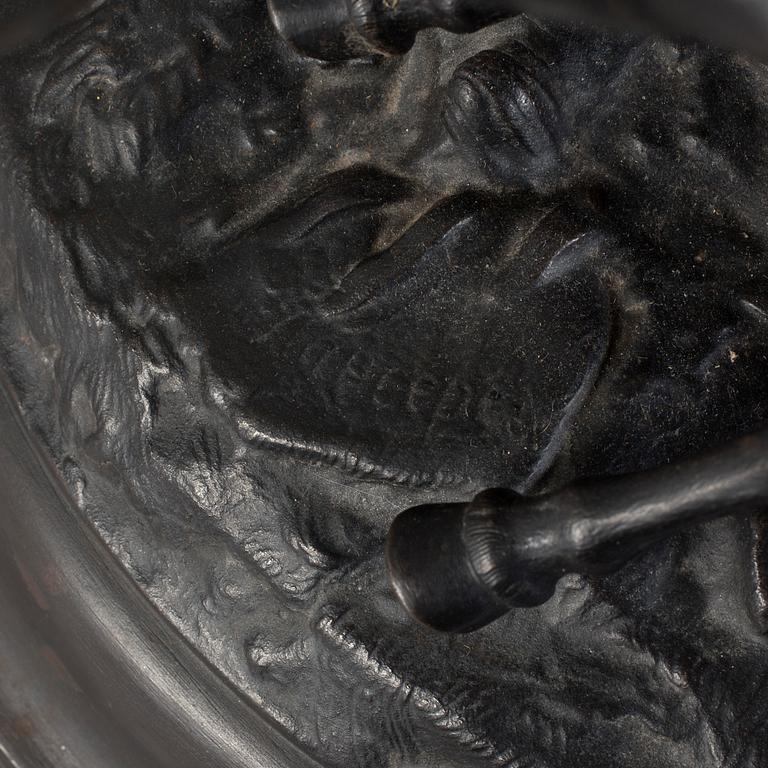 EVGENY ALEXANDROVITCH LANCERAY, efter, skulptur, gjutjärn, stämpelmärkt, Ryssland tidigt 1900-tal.