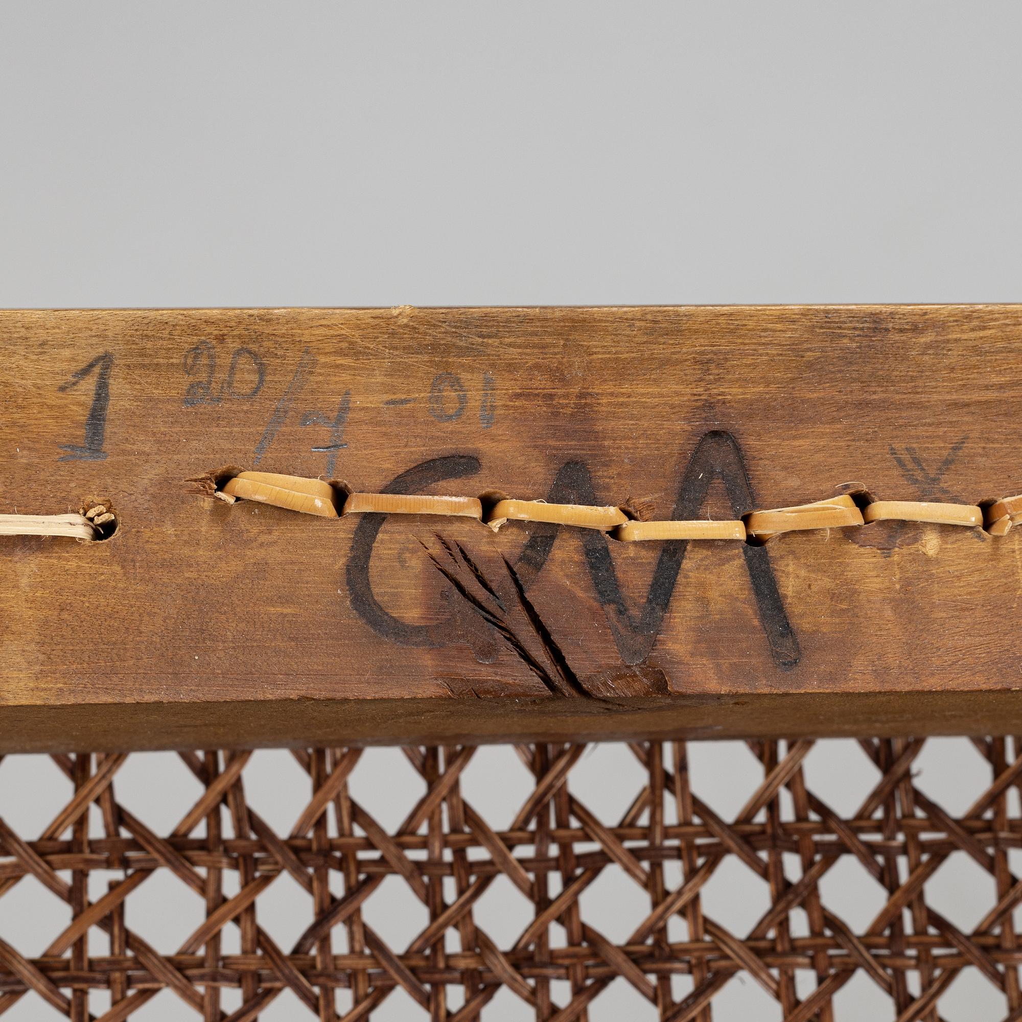 Carl Malmsten, stolar 4 st, "Brevik", Nordiska Kompaniet, daterade 1931.