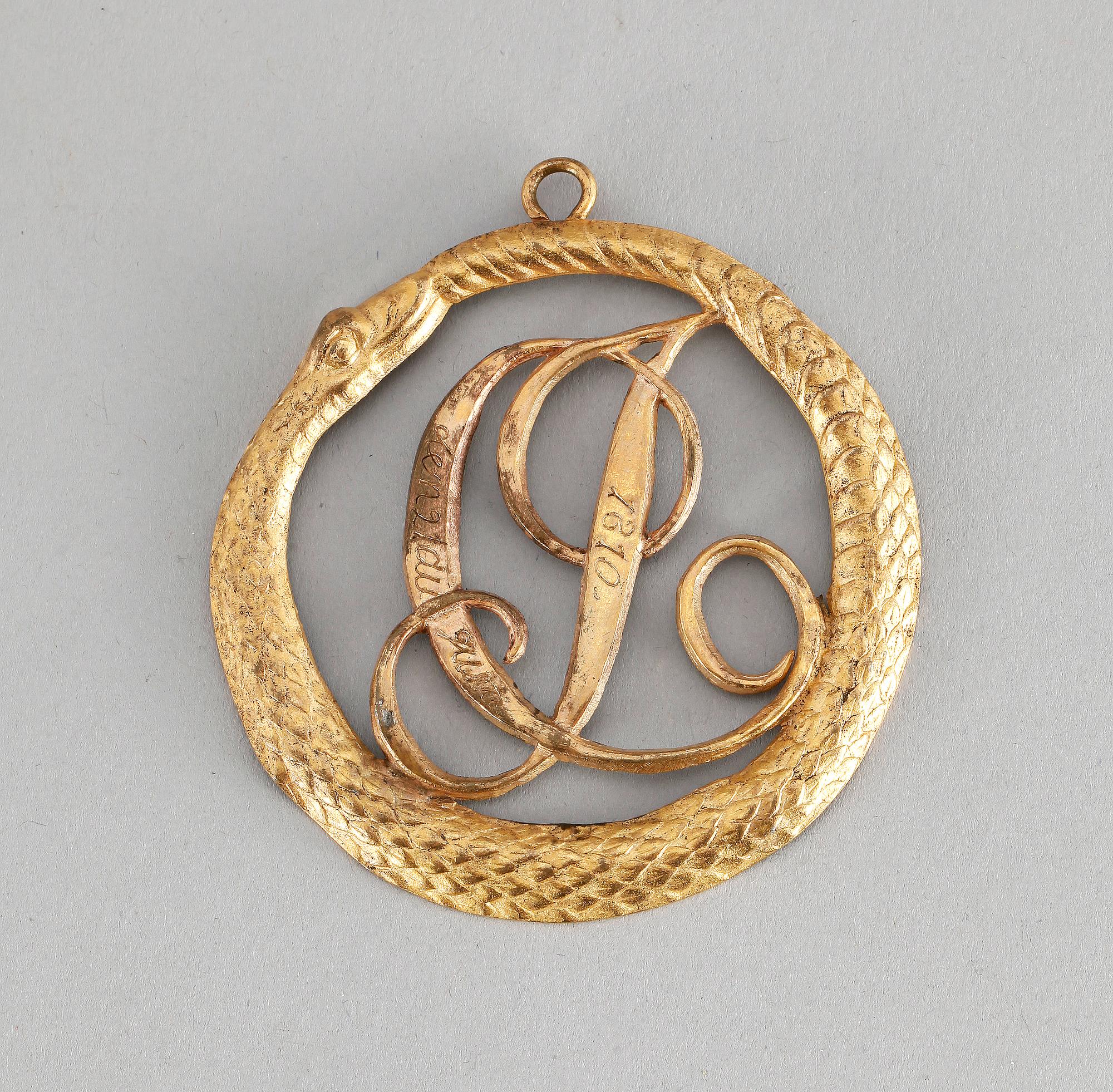 MEDALJ, brännförgylld mässing, 1810.