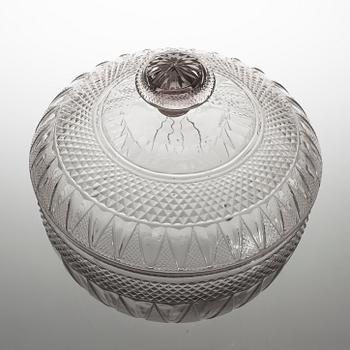 A 19th century lidded glass punch-bowl.