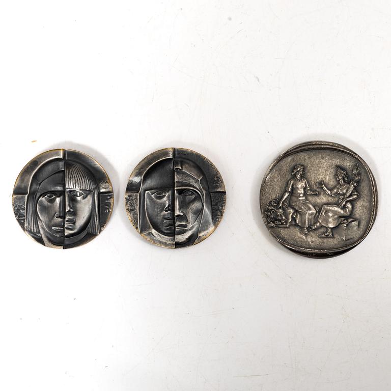 Medals 2 pcs, sterling silver, 1976.