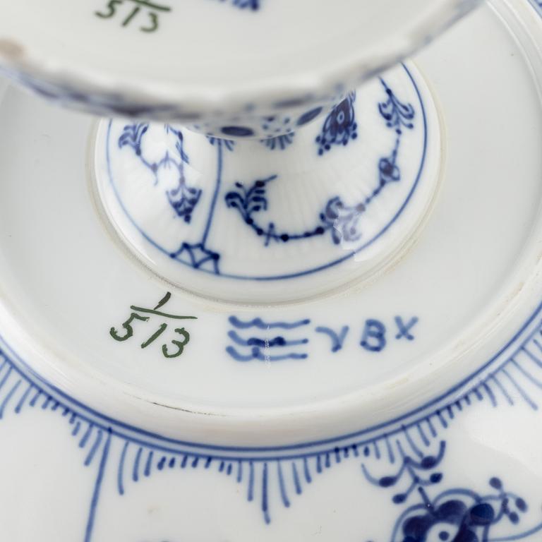 A 12-piece porcelain mocca service, 'Musselmalet', Royal Copenhagen, Denmark.