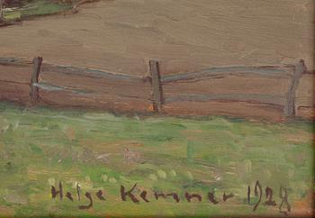HELGE KEMNER, olja på pannå. Sign o dat 1928.