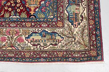 A carpet, figural semi-antique Kerman /Teheran, ca 319 x 210--215 cm.