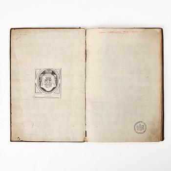 Festival book with plates from Earl Castlemaine’s embassy to the Pope, 1687.