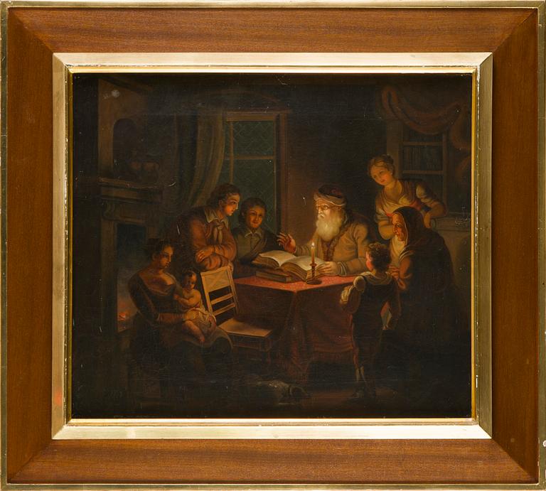 Robert Wilhelm Ekman, attributed to, after Alexander Lauréus, 'Jewish Rabbi Reading the Bible to His Family'.