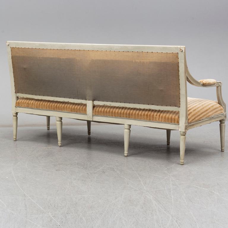 A Swedish Gustavian sofa, late 18th century.