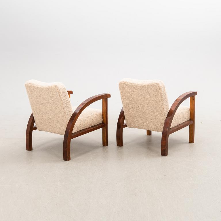 Armchairs, a pair, Art Deco, first half of the 20th century.