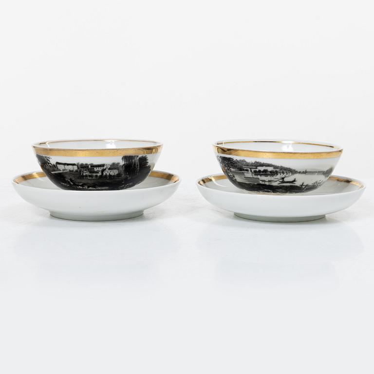Cups with saucers, 29 pcs, Empire, first half of the 19th century.