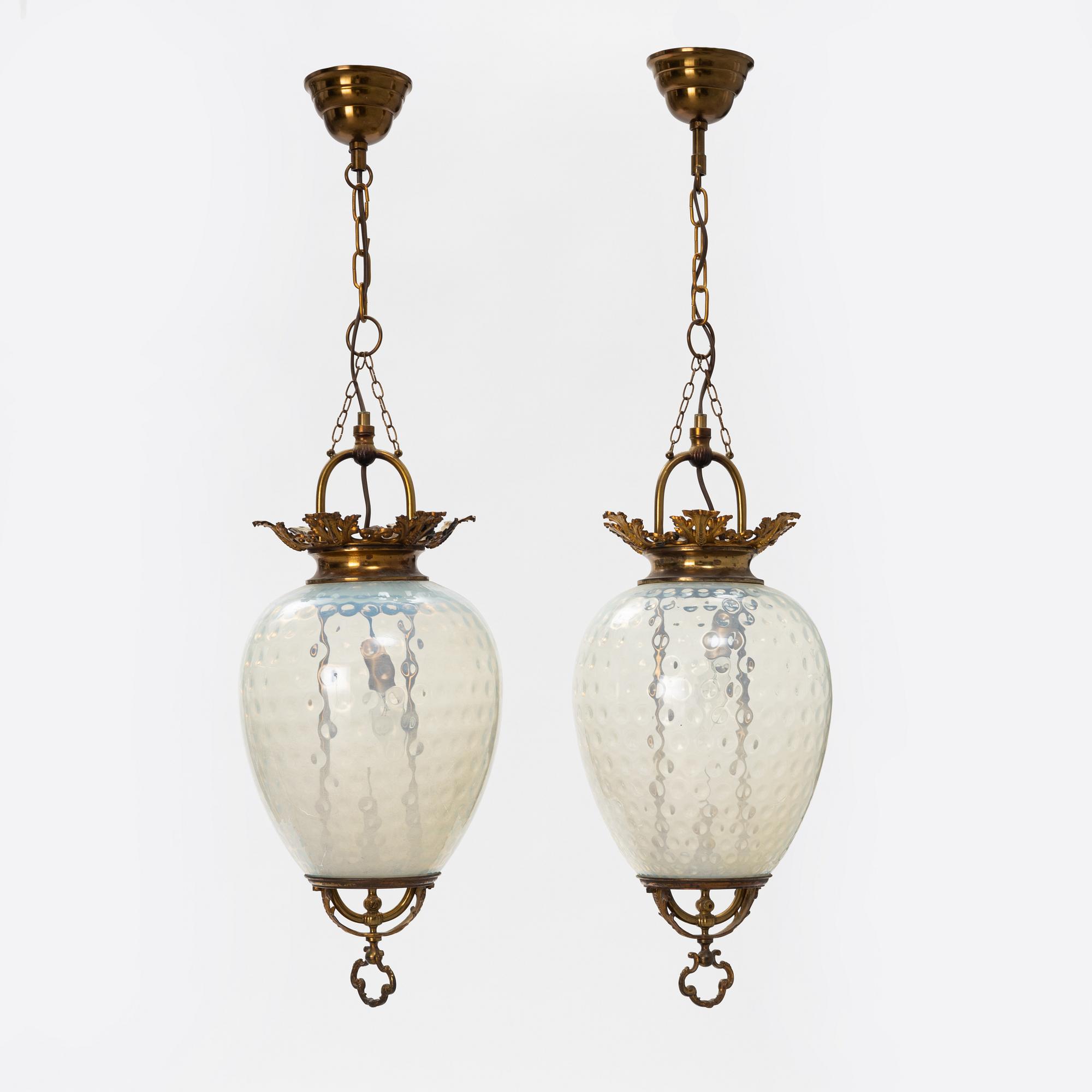 A pair of ceiling lights, first half of the 20th century.