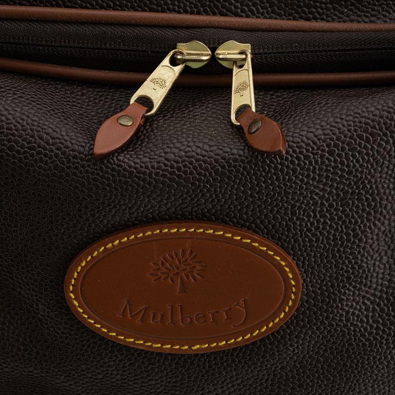 Mulberry, a scotch grain weekend bag.