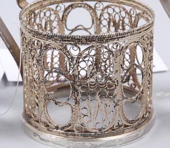 TEGLASHÅLLARE, 4 st. Försilvrade.