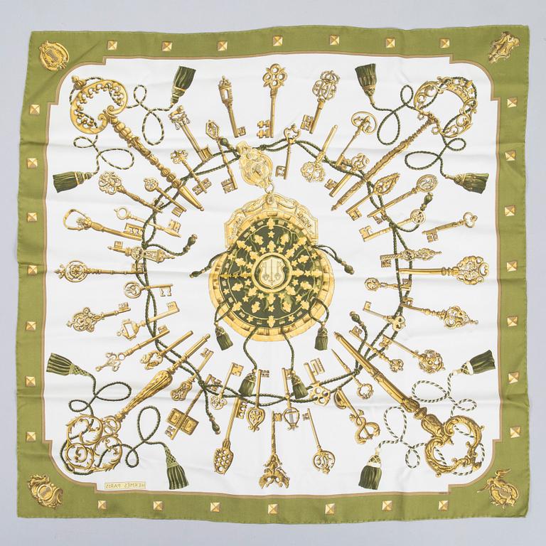 Hermès, a 'Le Cléfs' silk scarf.