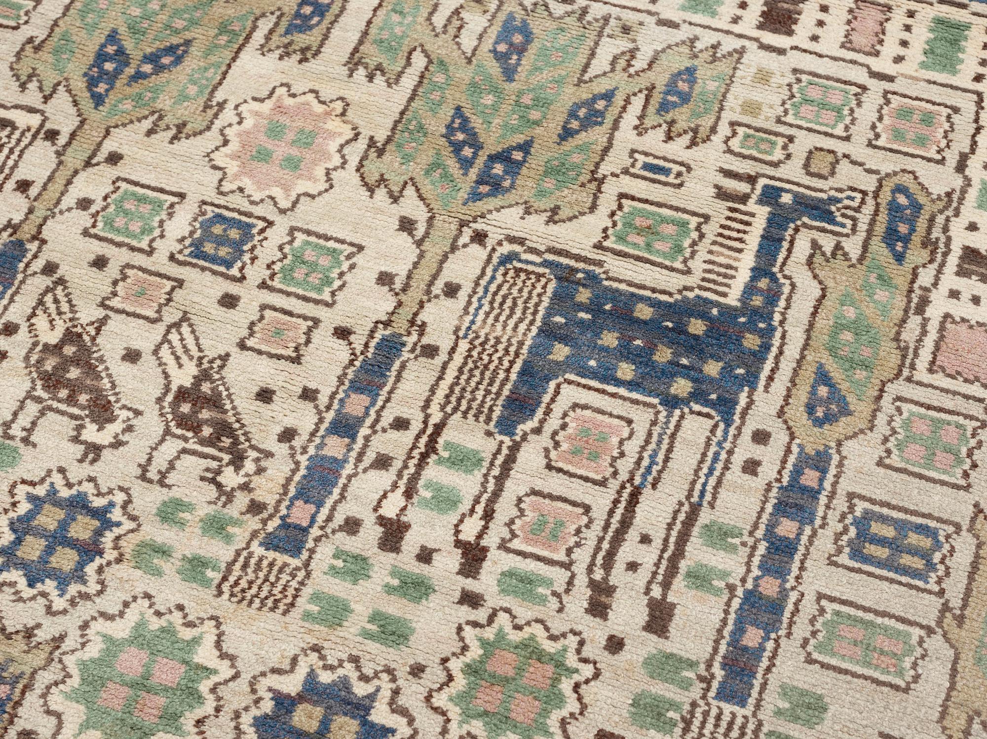 CARPET. "Hästhagen". Knotted pile. 340,5 x 276,5 cm. Signed AB MMF.