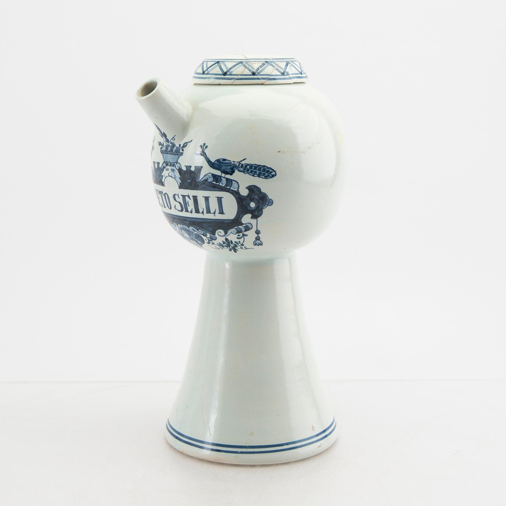 Dish and jug with lid Delft mid-20th century faience.