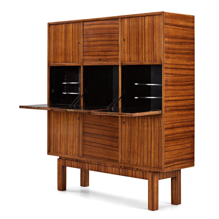 Erik Lund, a zebrano venereed cabinet, Georg Ryman Snickeriverkstäder for the 1930 Stockholm Exhibition.