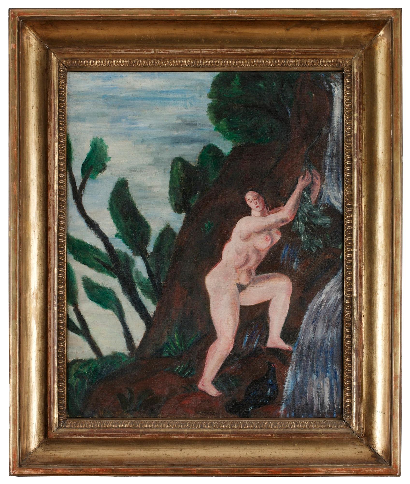 Hilding Linnqvist, "Kvinna med orrtupp".