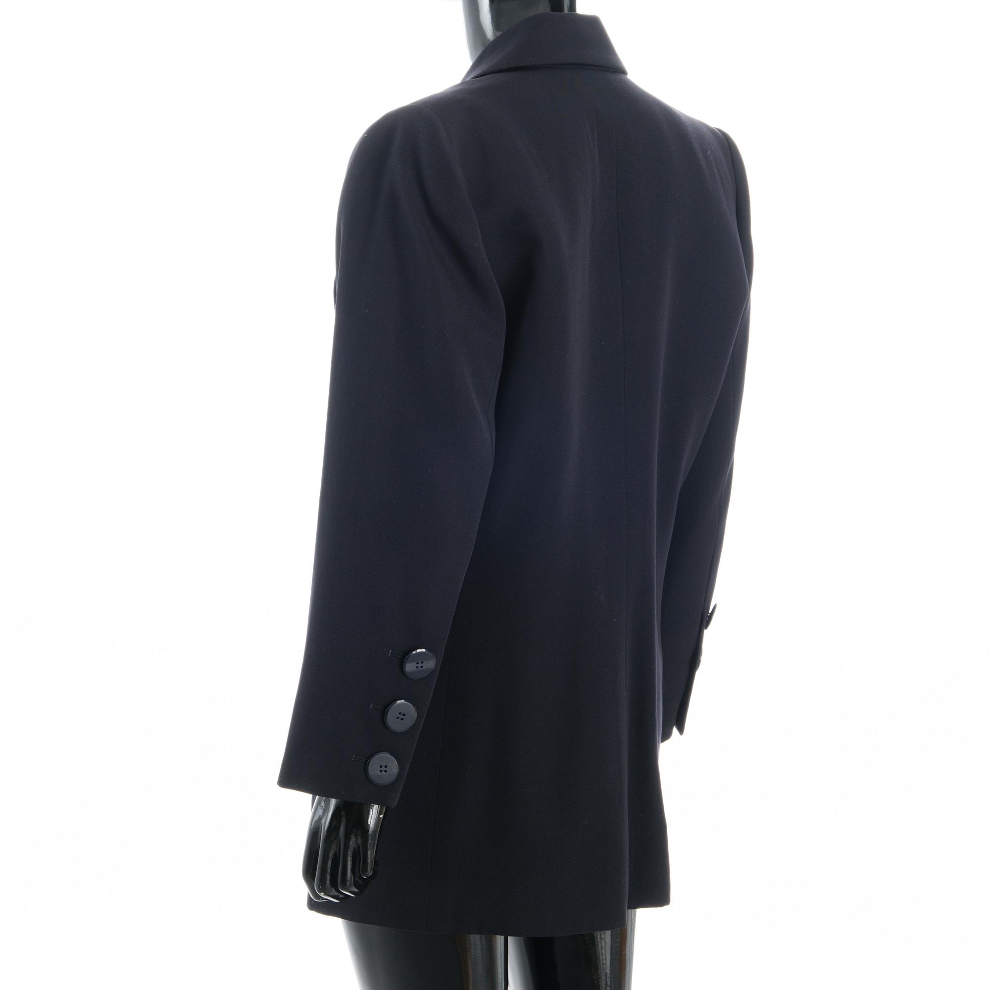 LADIES´ VINTAGE NAVY WOOL GABARDINE BLAZER size 42(FR).