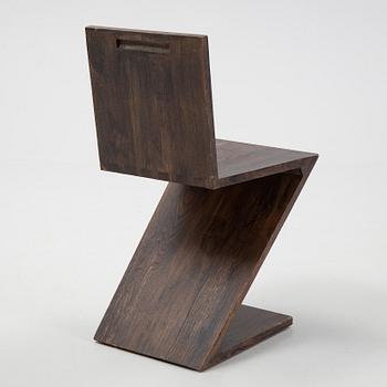 A 'Zig-Zag' chair by Gerrit Rietveld for Cassina, designed 1932-34, marked and numbered.