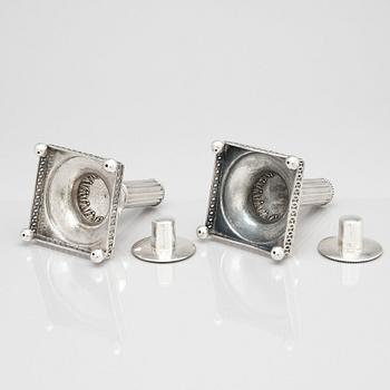 Mikael Nyberg, ljusstakar, ett par, silver, Stockholm 1796.