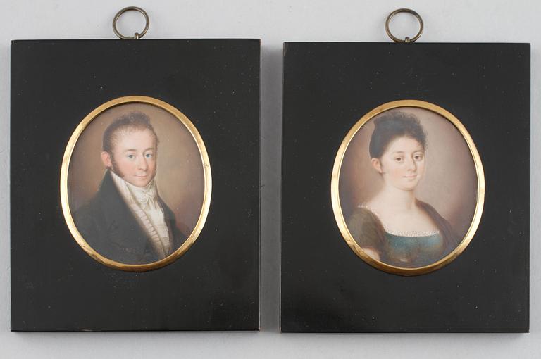 MINIATYRER, ett par, empire, 1811.