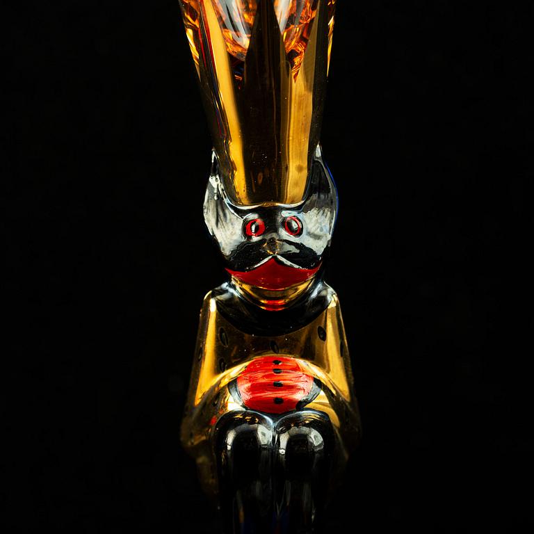 Gunnar Cyrén, a set of six "Devil" shot glasses and a decanter from the "Nobel" series, Orrefors Sweden post 1996.