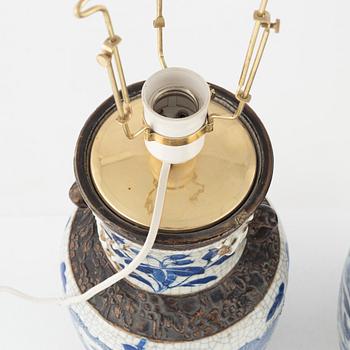 A set of two Chinese table lamps, 20th century.