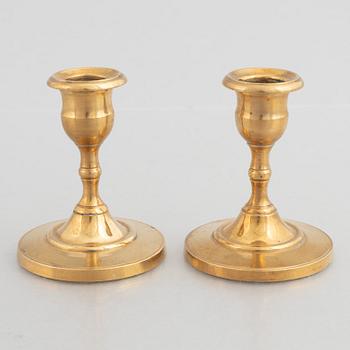 Tree Pairs of Swedish Brass Candlesticks from Skultuna Messingsbruk, 19th Century.