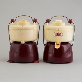 Two bakelite and plastic multipresses from Braun, 1950's.