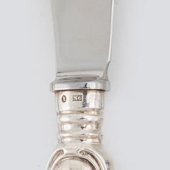 A Swedish Silver Cutlery, 'Prins Albert', marks including  CG Hallberg 1895, Möllenborg, Stockholm 1858 (122 pieces).