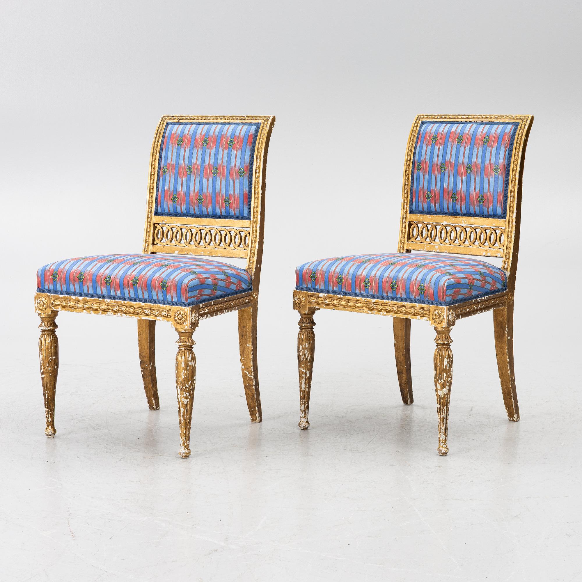 Chairs, a pair, Late Gustavian, early 19th century.