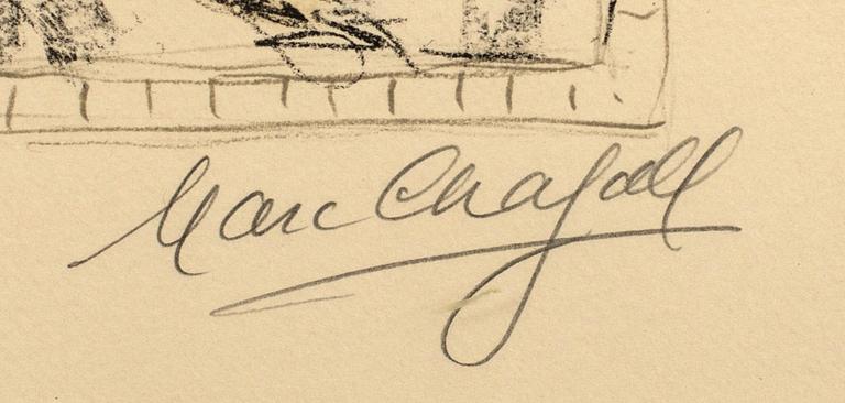 MARC CHAGALL, colour lithographe, signed and numbered 17/50.