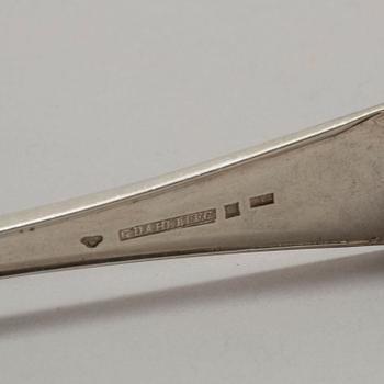 GAFFLAR, 12+3 st, silver 1800-talets mitt.