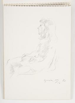 Lotte Laserstein, 3 skissblock med teckningar.