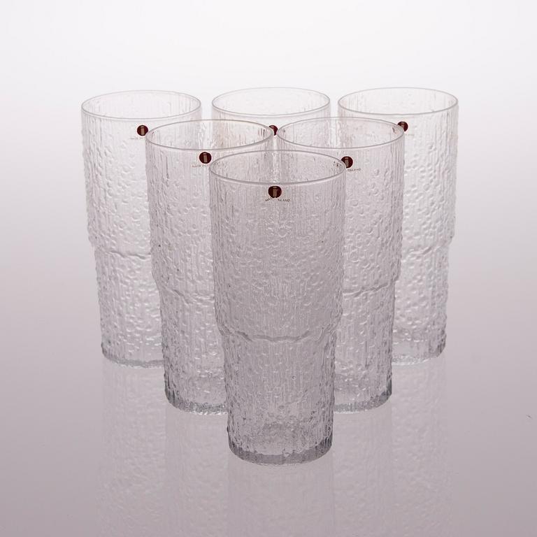 TAPIO WIRKKALA, GLASSERVISDELAR, 20 delar, "Paadar", Iittala, 1970-tal.