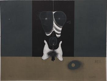 PAUL WUNDERLICH, mapp med 4 färglitografier samt 3 fotoseriegrafier av Karin Szekessy, sign o numr 14/60.