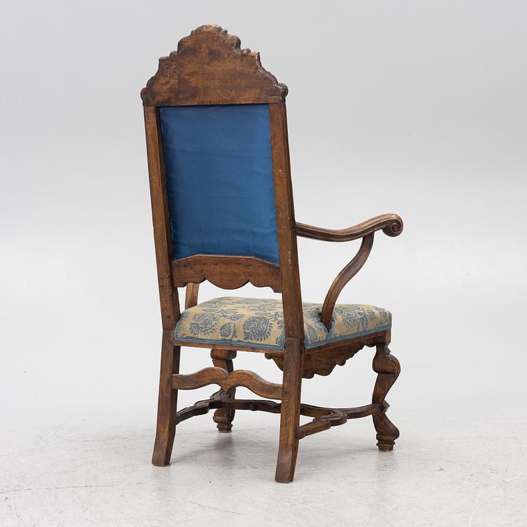 A Swedish late Baroque armchair, first part 18th century.