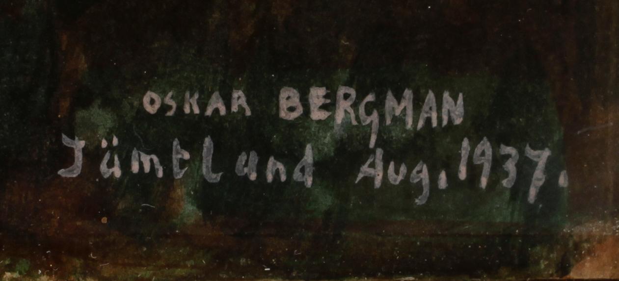 OSKAR BERGMAN, gouache, sign Oskar Bergman och dat Jämtland Aug. 1937.