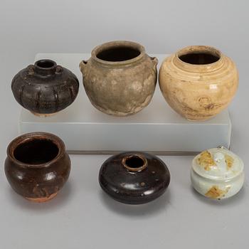 A group of six Southeast asian ceramic jars, 17th-19th century.