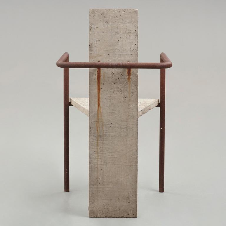 Jonas Bohlin, a "Concrete" armchair, Källemo, Värnamo, Sweden 1981.