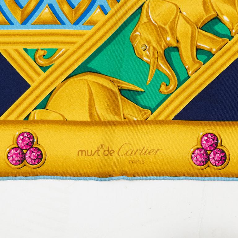 Cartier, a 'La Route des Indes' twill silk scarf.