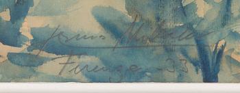 Armas Mikola, watercolour, signed and dated -33.