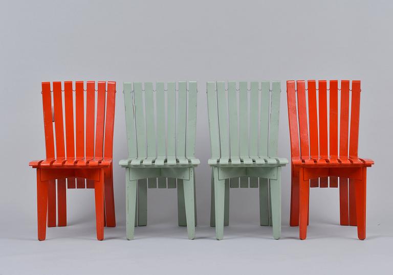 Alvar Aalto, A FIVE PIECE GARDEN FURNITURE SET.