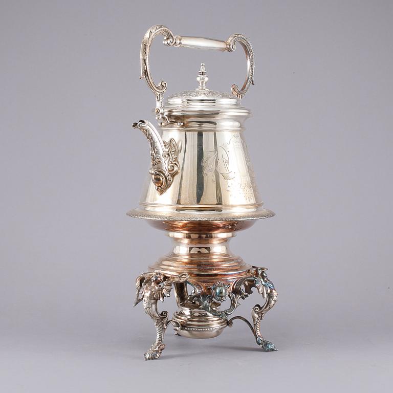 SAMOVAR, nysilver, omkring sekelskiftet 1900.