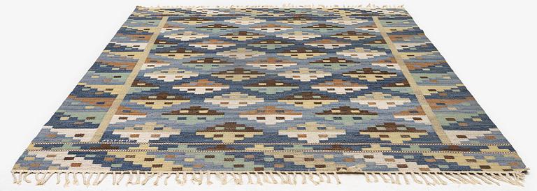 Märta Måås-Fjetterström, a carpet, 'Blå natt och dag', flat weave, c. 300 x 192 cm, signed MMF.