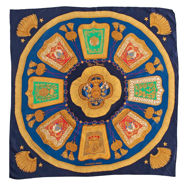 HERMÈS, scarf, "Poste et Cavalerie".