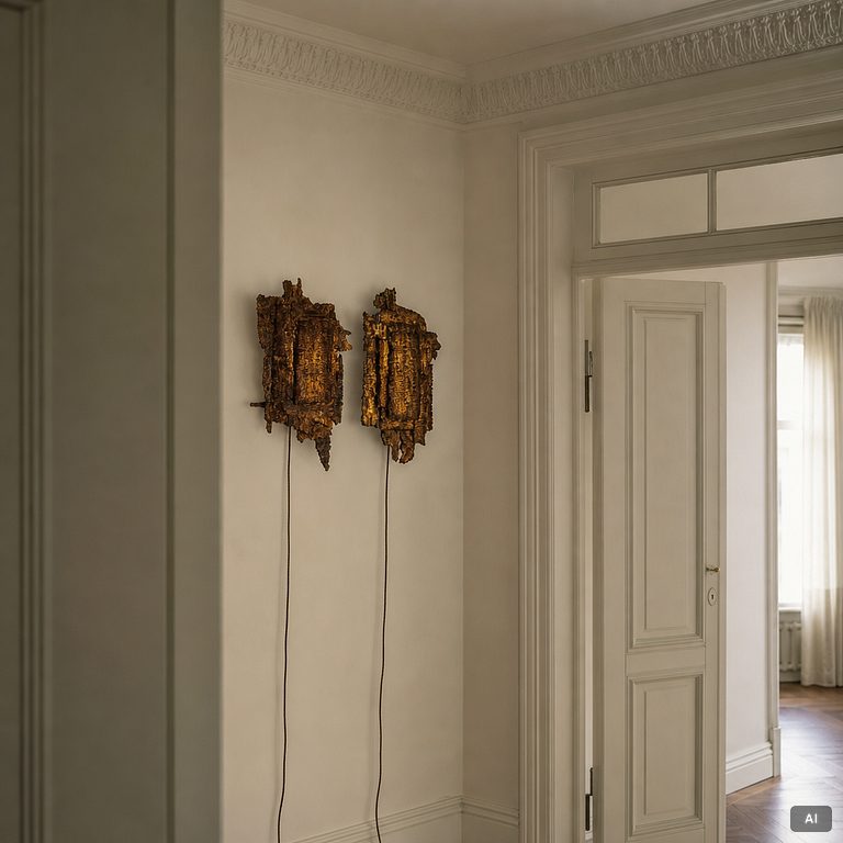 A pair of wall lamps, second half of the 20th century.